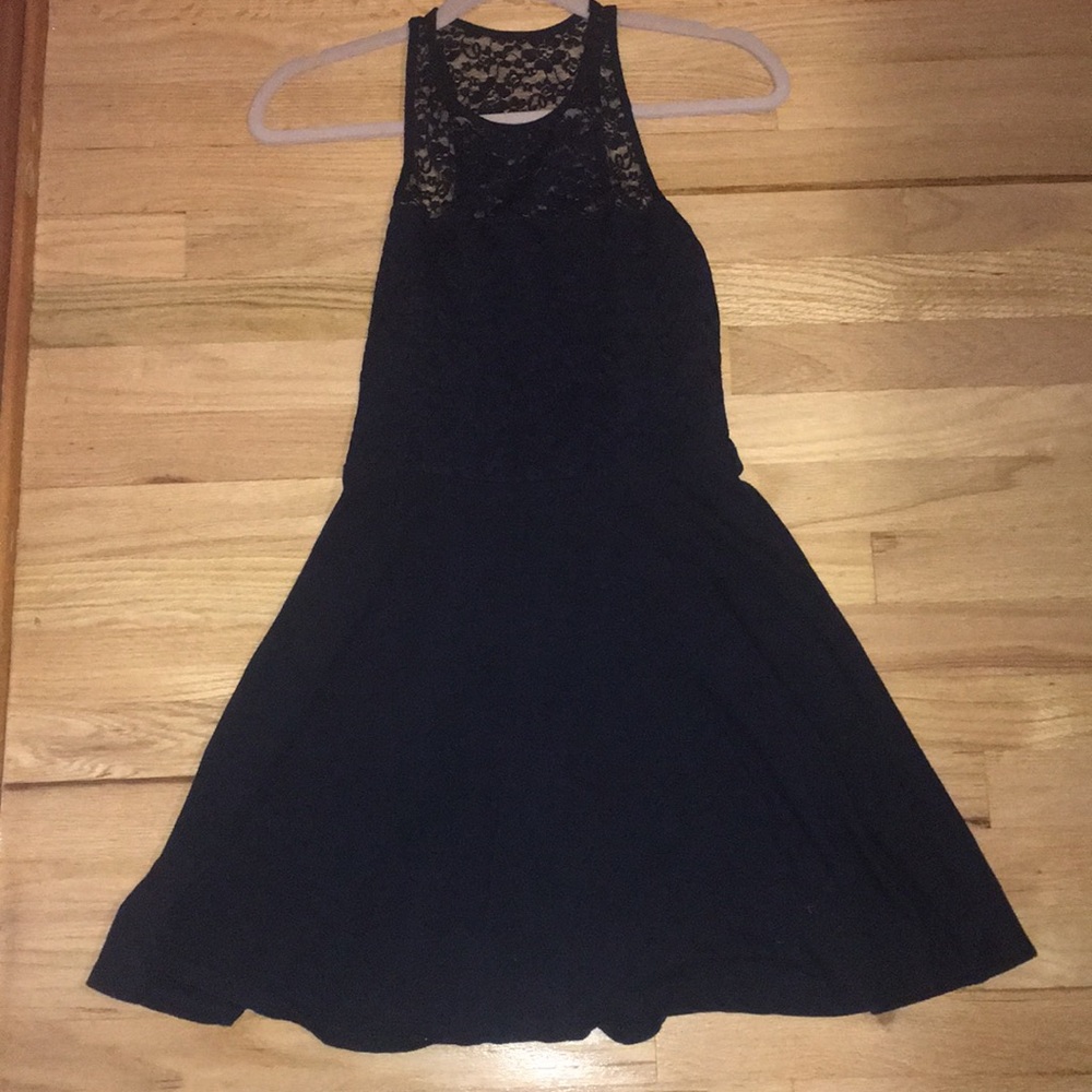 Navy blue lace dress hollister